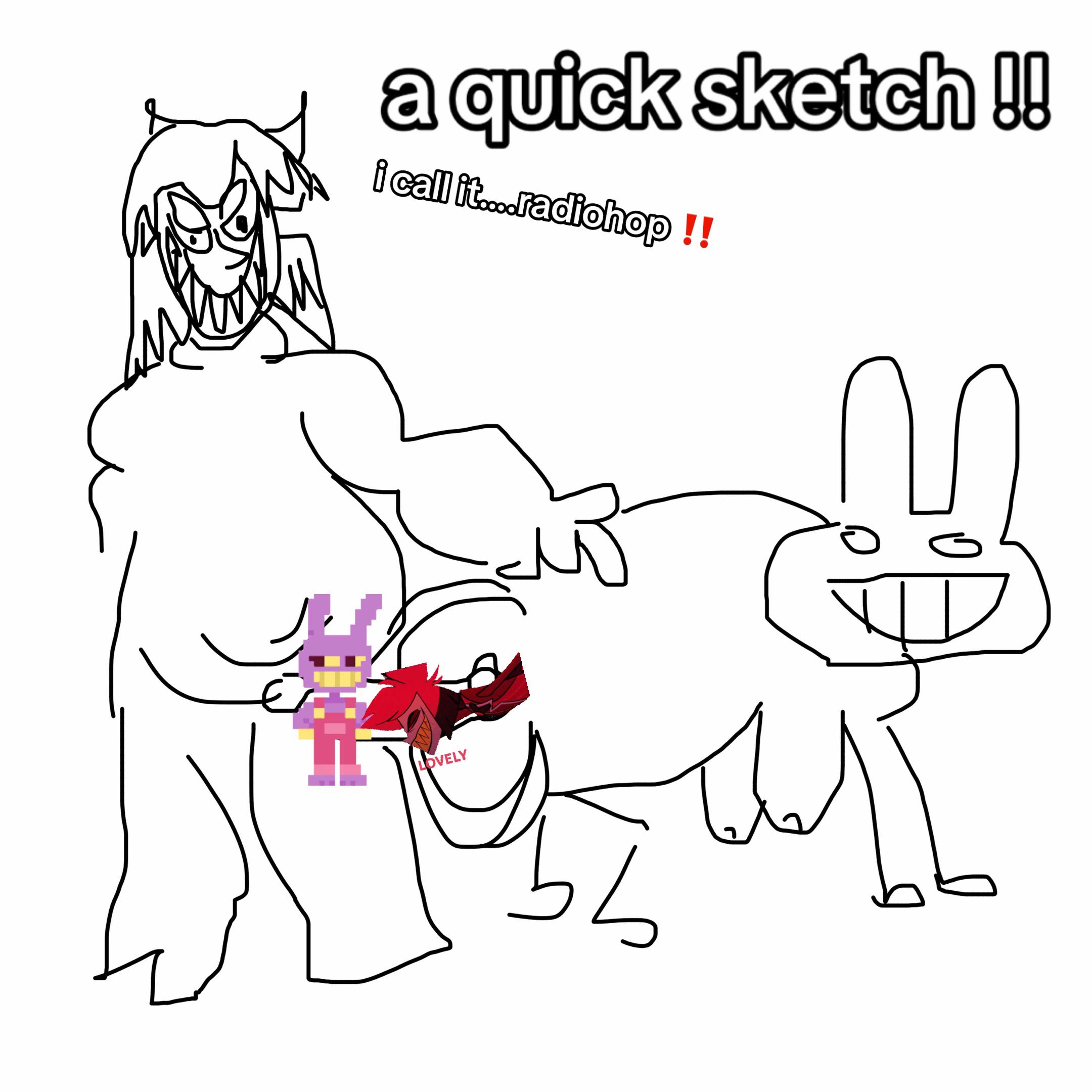 i’m practising fetish art please don’t be mean in the comments thanks. i’m a beginner:)) #hazbinhotel #plussize #megasized #radiostatic #jax